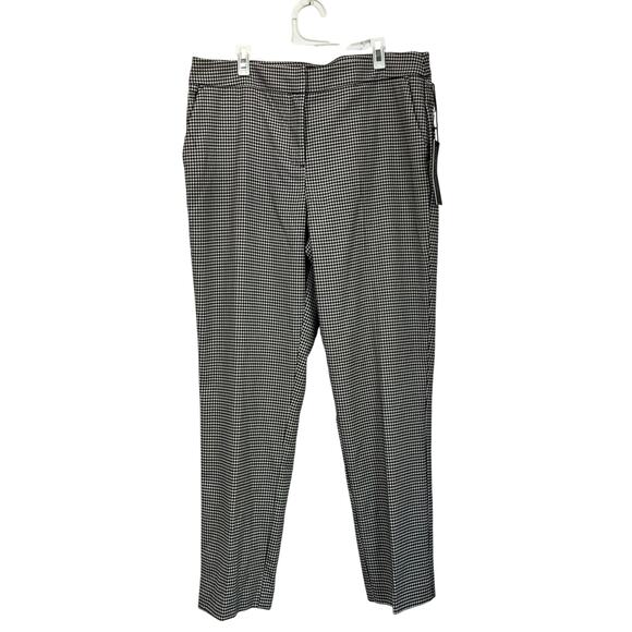 Rachel Zoe Black White Houndstooth Pants Size 10 Slim Ankle Stretch - Picture 1 of 9